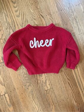 Little Sleepies Red 'Cheer' Knit Toddler Sweater